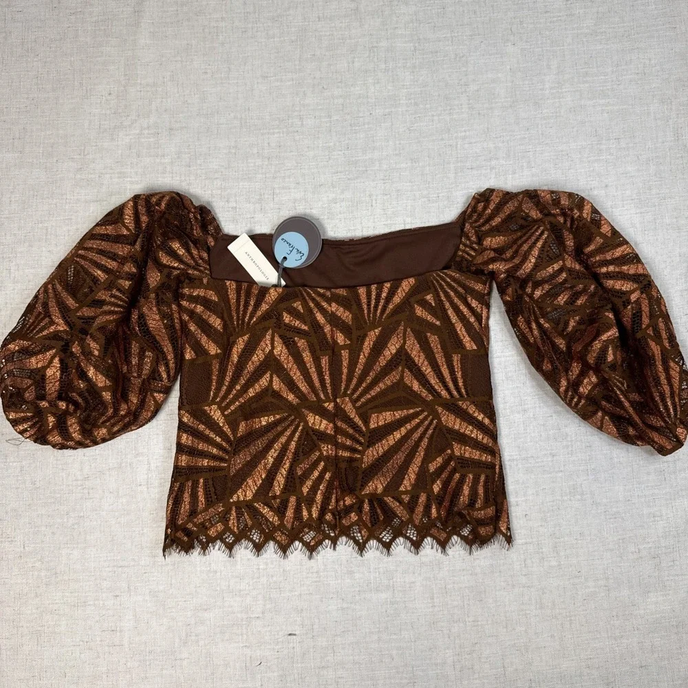 NEW Anthropologie Eva Franco Shine Womens SZ‎ S $180. Blouse Lace Boho Deco